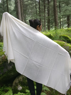 White Angora Wool Shawl