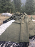 Unisex moss green wool scarf