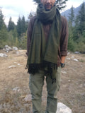 Unisex moss green wool scarf