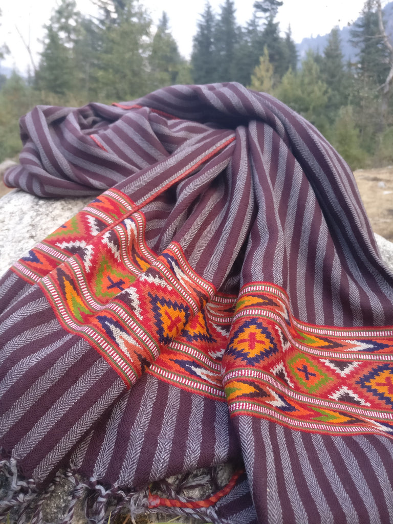 Handmade travel blanket Pure wool yoga blanket MARICHI "The