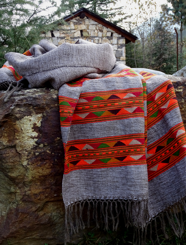 Hand-spun pure wool scarf